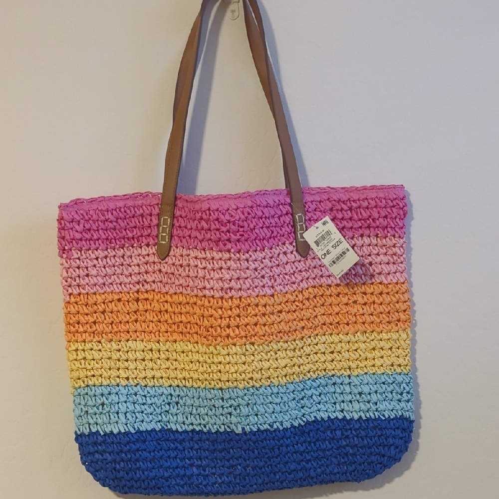 Colorful Striped Tote Bag